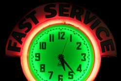 Fast service neon clock